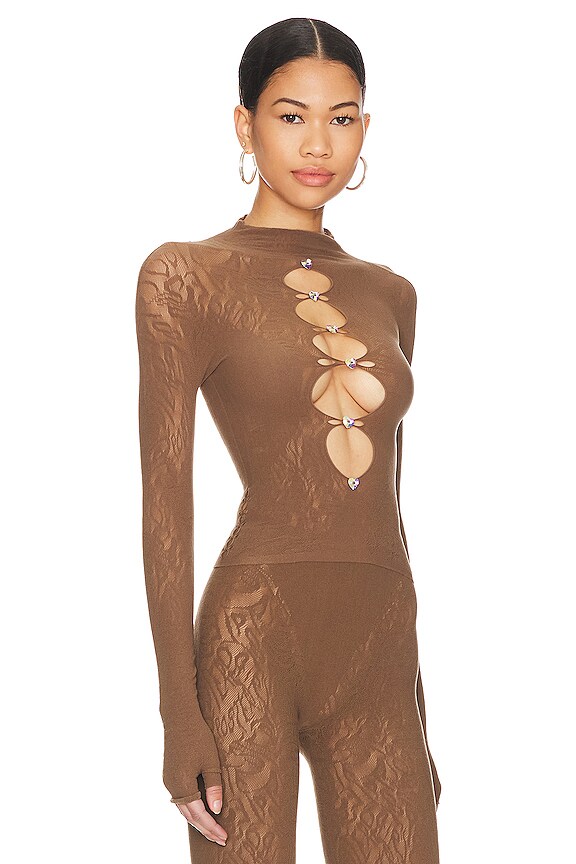 view 2 of 5 Zenobia Top in Brown