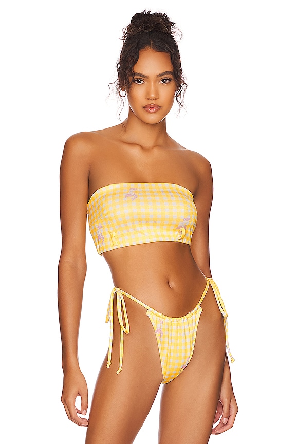 view 1 of 4 HAUT DE MAILLOT DE BAIN JUDI in Yellow Gingham