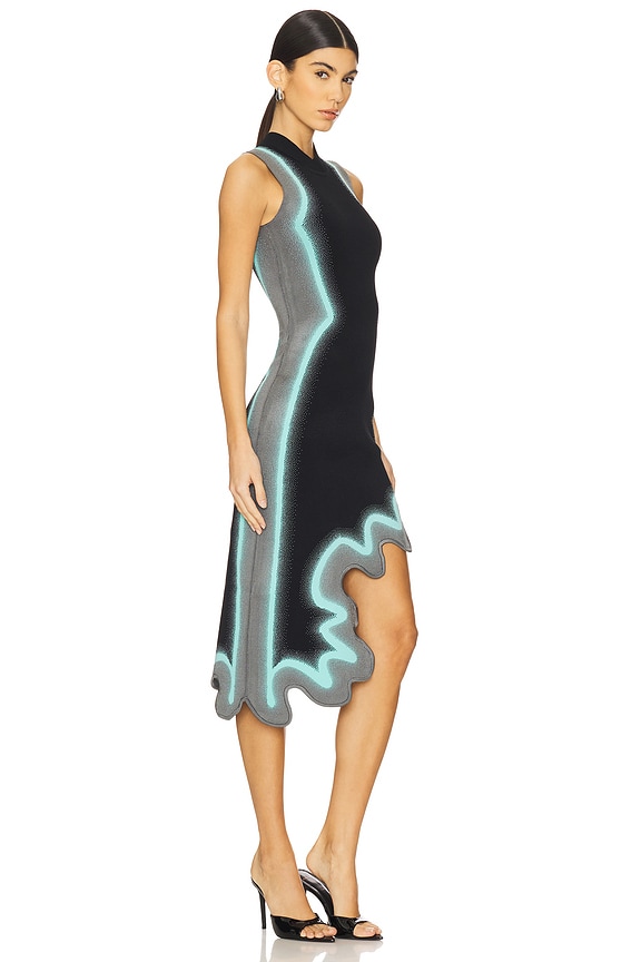 view 2 of 4 Brooklyn Wavy Asymmetric Dress in Black