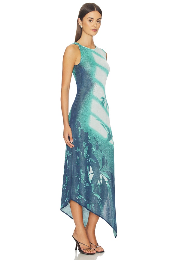 view 2 of 4 Cedar Window Print Tank Dress in Turquoise