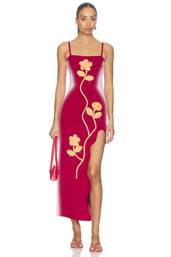 view 1 of 6 VESTIDO SHERRY CROCHET MAXI TANK in Red Wine