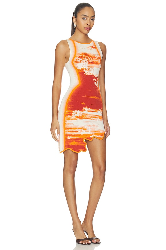 view 2 of 4 VESTIDO HAZEL MINI WAVY in Fireball Orange