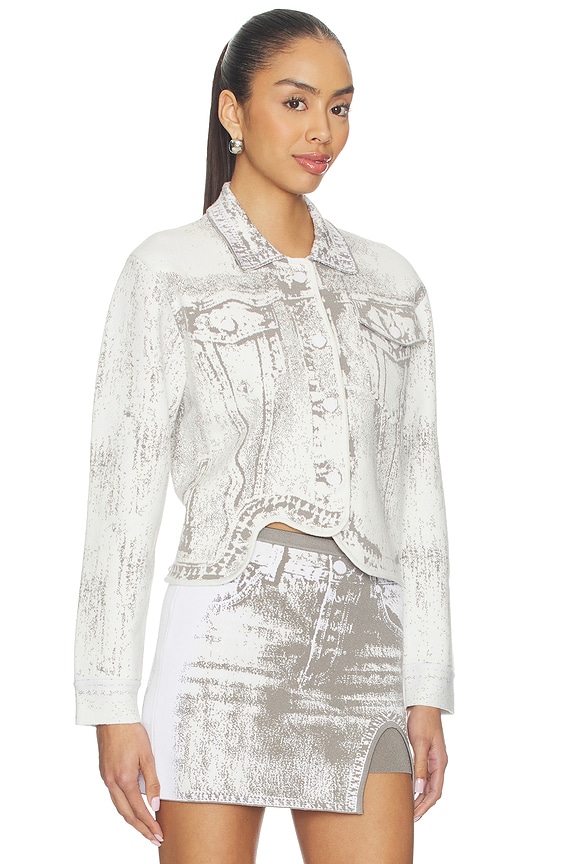 view 2 of 5 Hana Denim Print Oversized Jacket in Denim White