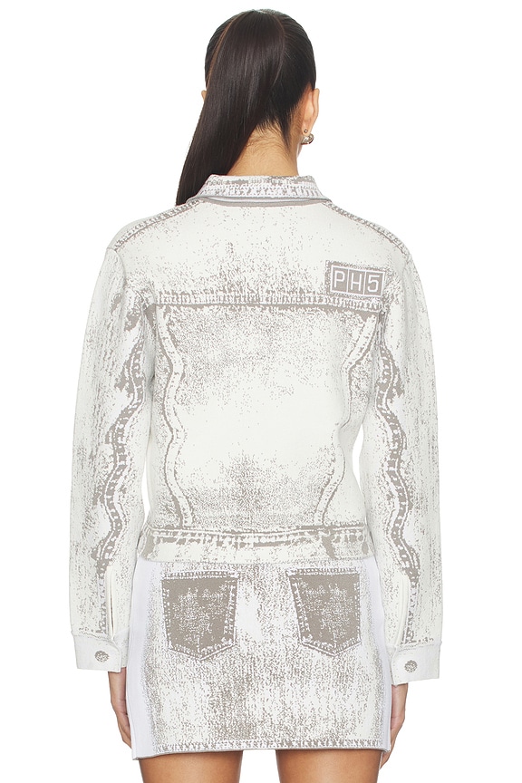 PH5 Hana Denim Print Oversized Jacket in Denim White | REVOLVE
