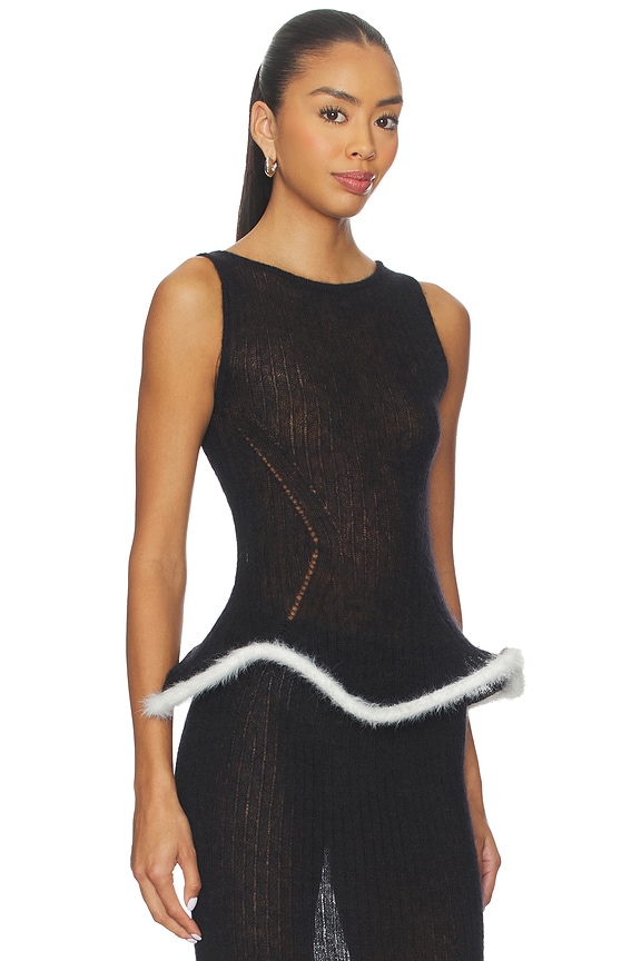 view 2 of 4 Hadden Alpaca Tank Top in Black & White