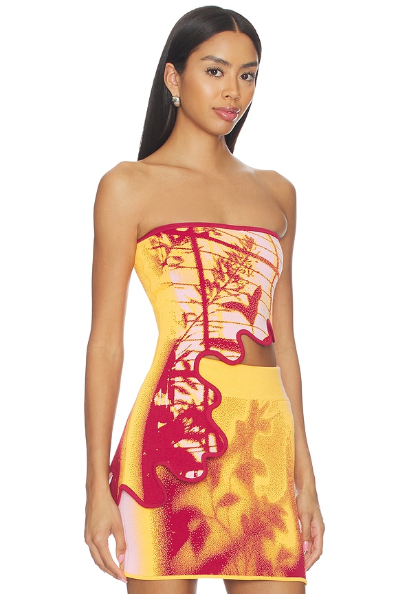 view 2 of 5 Pomelo Wavy Bra Top in Golden Orange