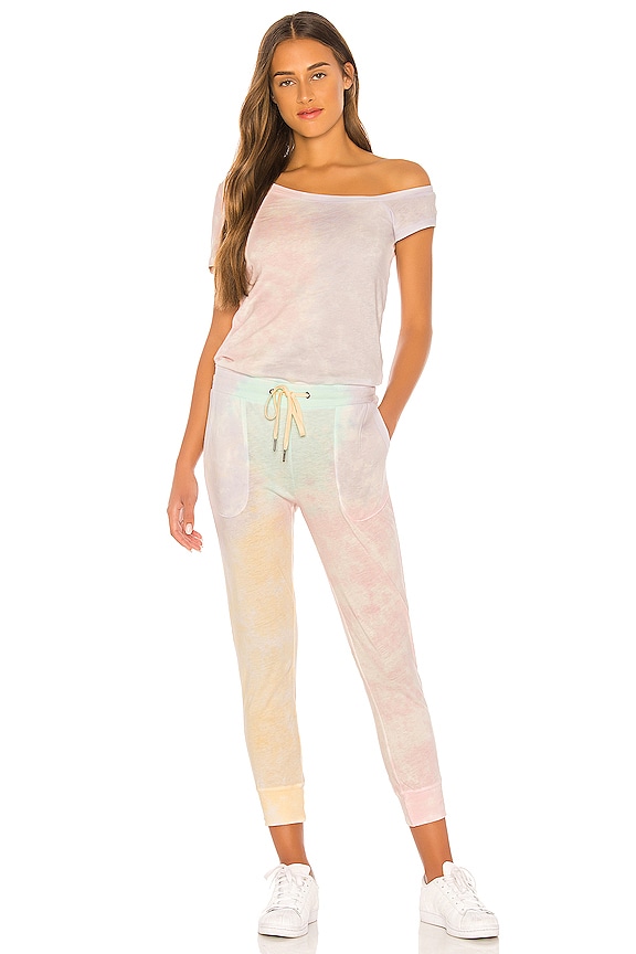 view 1 of 3 Britton Jumpsuit in Sherbert Rainbow Tie Dye