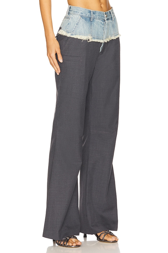 view 2 of 6 PANTALONES DE TRAJE COMBINADO DE MEZCLILLA in Grey