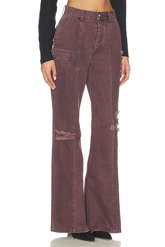 view 2 of 6 Distressed Pant in Burgundy