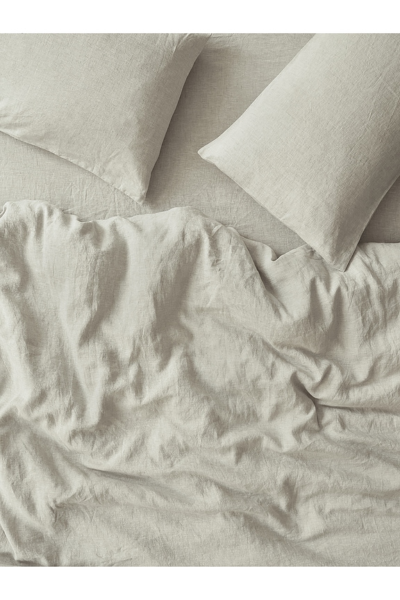 view 2 of 4 Plain Linen Duvet Cover in Oatmeal