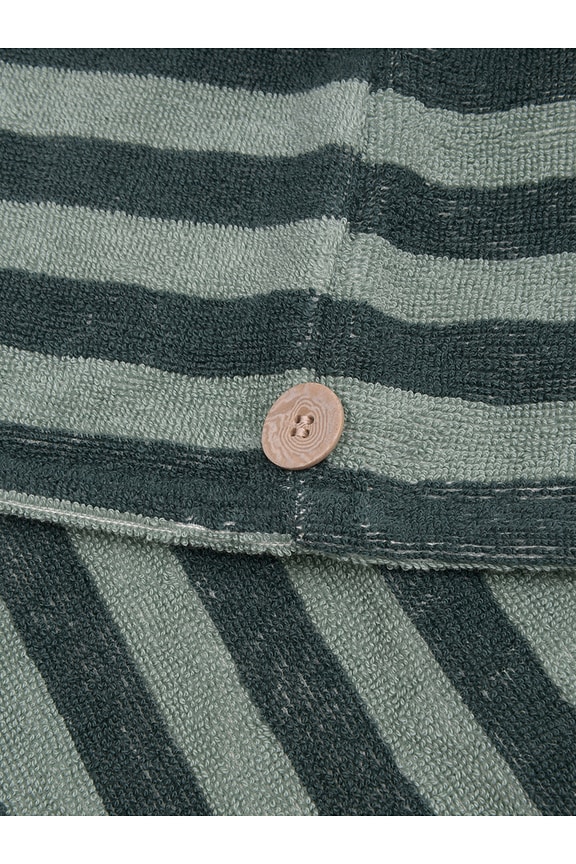 view 2 of 2 ENVOLTURA DE PELO PEMBROKE STRIPE COTTON HAIR WRAP in Pine Green