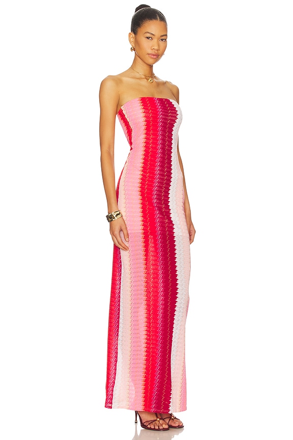 view 2 of 3 ROBE BUSTIER LONGUE JANE in Pink Stripe