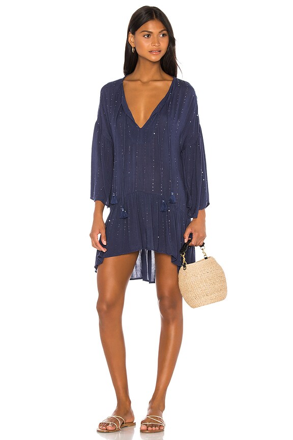 view 1 of 5 Angelica Sequined Tunic in Island Blue