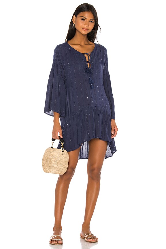 view 2 of 5 Angelica Sequined Tunic in Island Blue