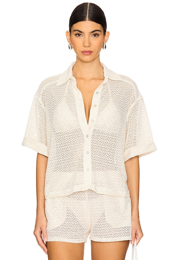 view 2 of 5 Blake Button Top in White