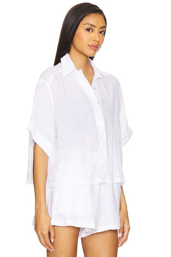 view 2 of 4 Linen Top in Water Lily