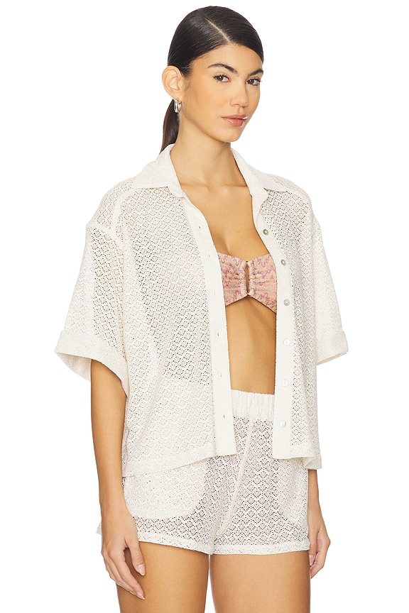 view 2 of 5 Blake Button Up Top in Biscotti