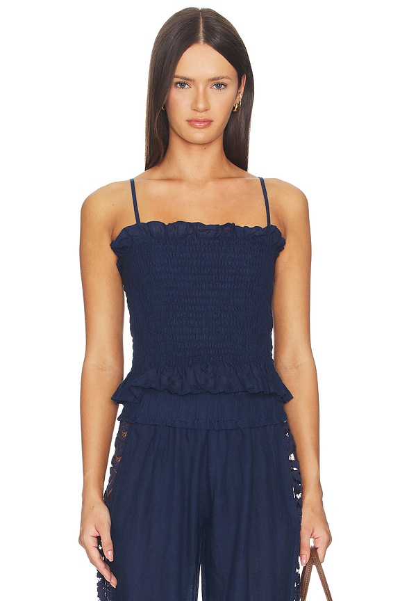 view 2 of 5 Lexi Smocked Top in Navy