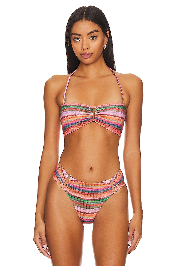 view 2 of 5 Detail Bandeau Bikini Top in Jetty Stripe