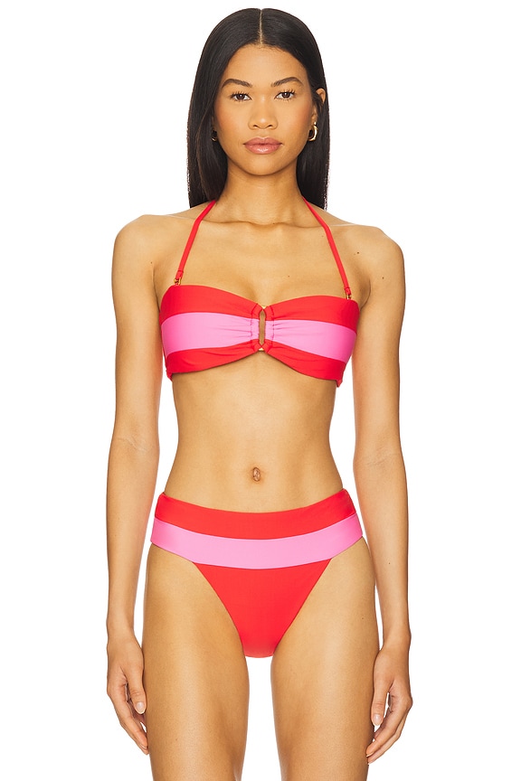 view 2 of 5 Detail Bandeau Bikini Top in Passion