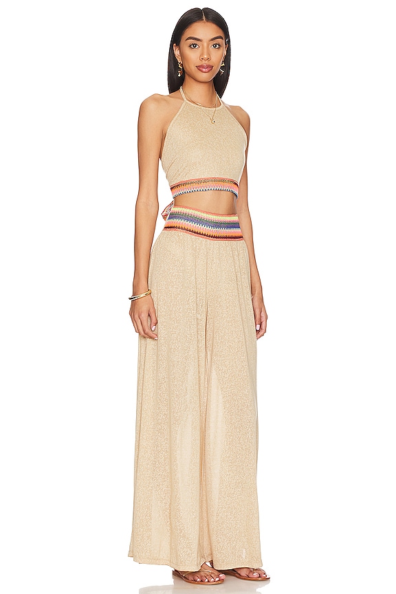 view 2 of 4 ENSEMBLE TOP DOS-NU ET PANTALON in Nude