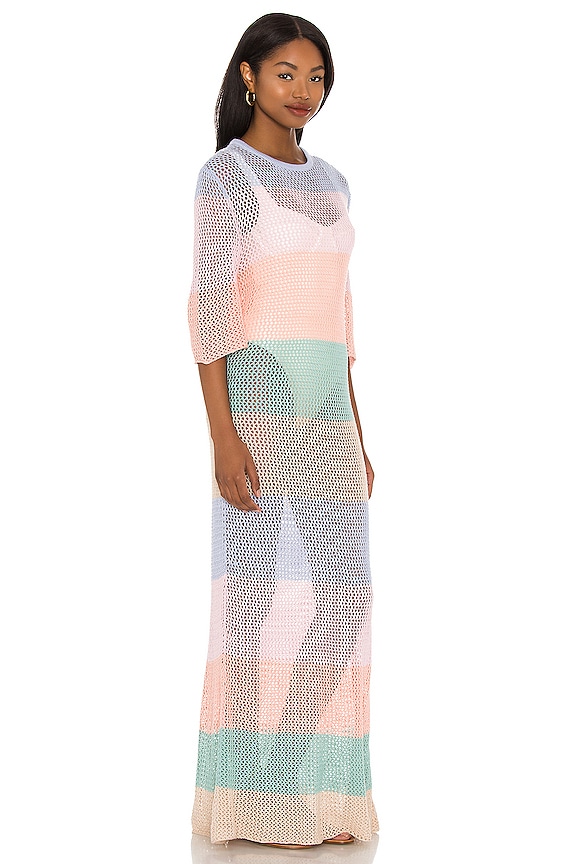 view 2 of 3 Rainbow Crochet Maxi Dress in Pastels