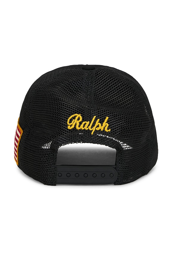 view 2 of 3 Cotton Canvas Vintage Ralph's Garage Trucker Hat in Black
