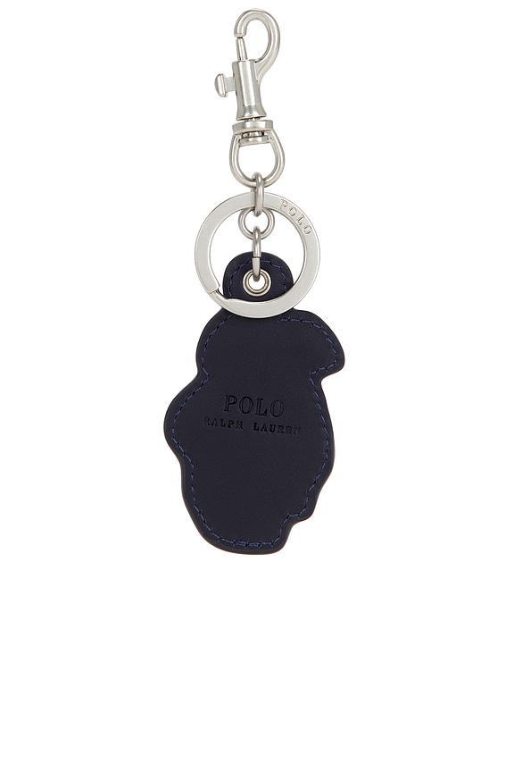 view 2 of 3 Leather Novelty Bear Keyfob in Newport Navy