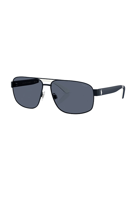 view 2 of 3 Pilot Sunglasses in Matte Navy Blue & Grey
