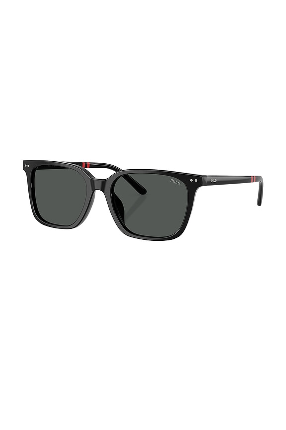 view 2 of 3 Square Sunglasses in Shiny Black & Dark Grey