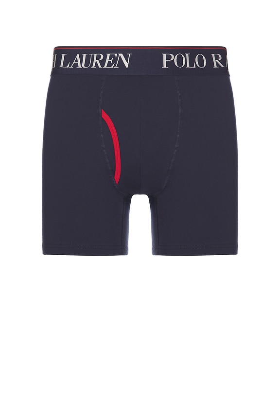 view 2 of 3 3 Pack Boxer Brief in Cruise Navy, Red Tossed Emblem Print, & Rl2000 Red