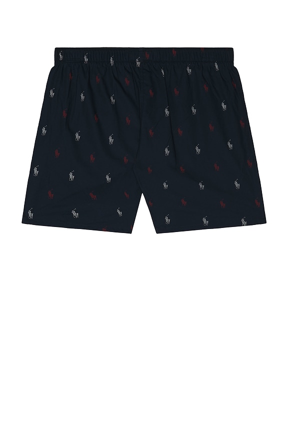 view 2 of 2 All Over Print Woven Boxer in Cruise Navy & RL2000 Red