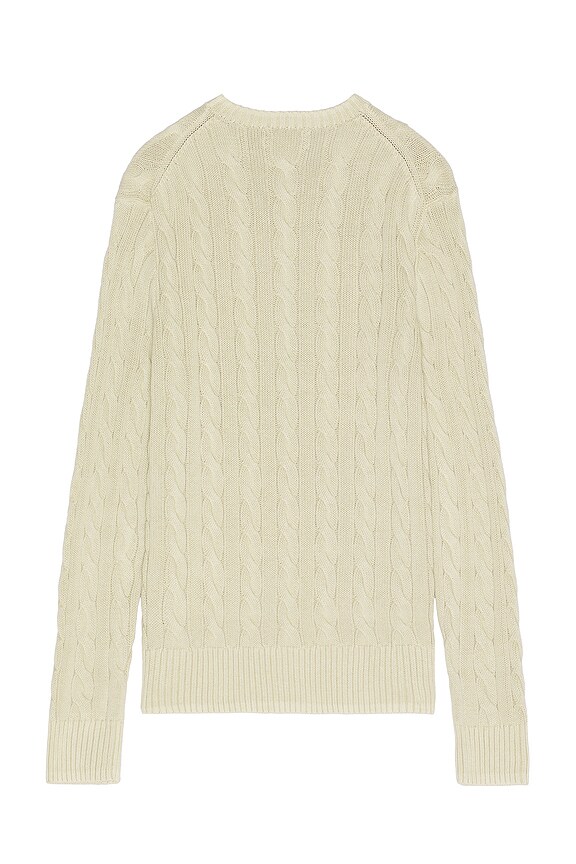 view 2 of 5 Garment Dyed Cable Knit Crewneck Sweater in Natural in Natural 