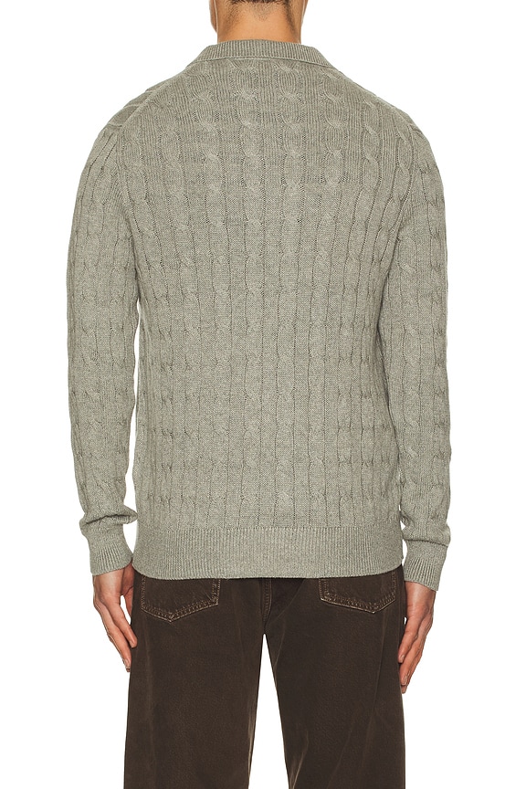 view 2 of 5 Button Placket Cardigan Sweater in Camel Melange