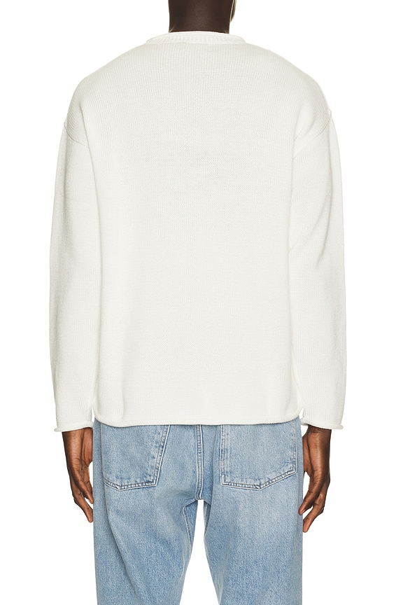 view 2 of 5 Long Sleeve Cotton Novelty Harbor Island Bear Rollneck Sweater in Deckwash White