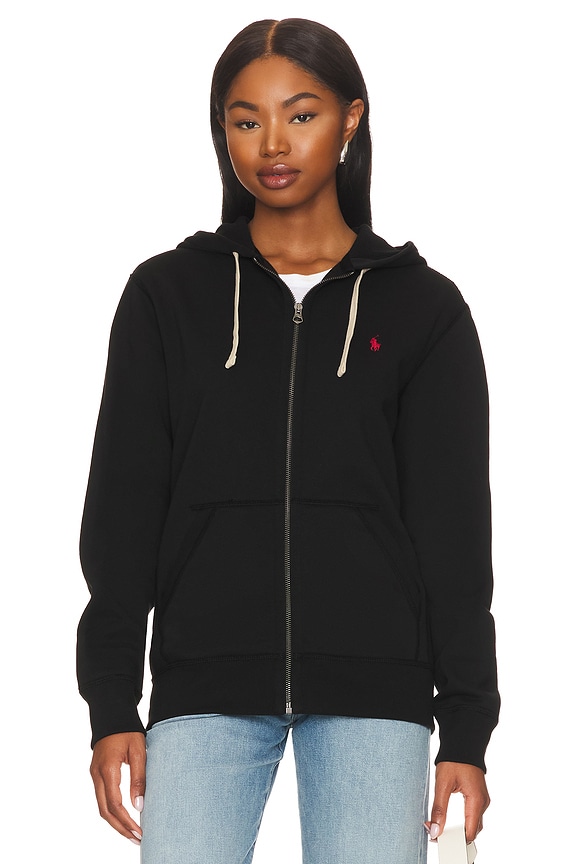 view 2 of 5 Fleece Full-Zip Hoodie in Black