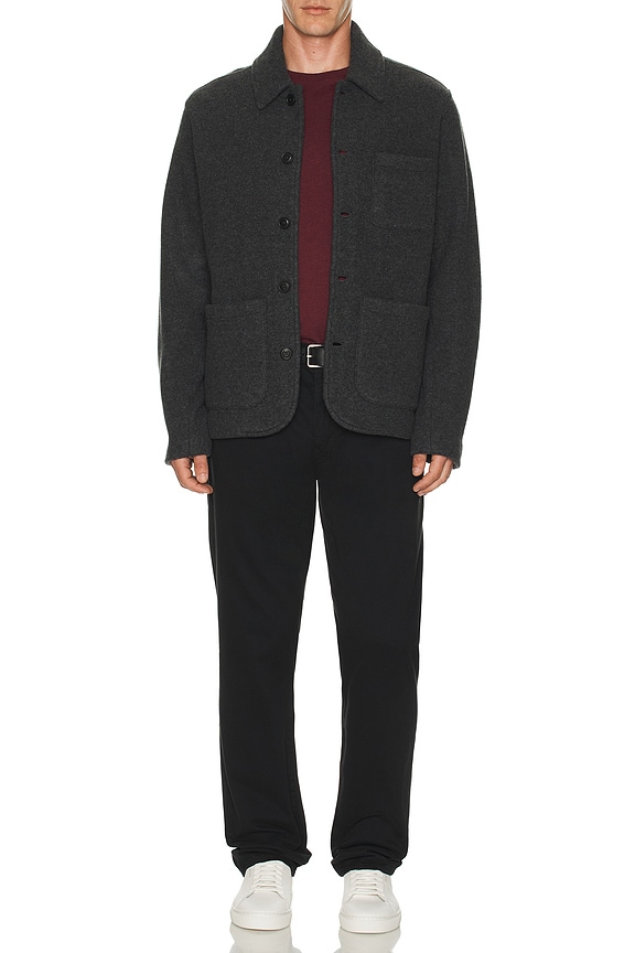 view 2 of 4 Brushed Double Knit Chore Jacket in Dark Charcoal Heather