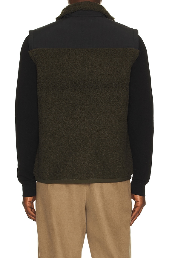 view 2 of 5 Bonded Hi-Pile Full Zip Hybrid Vest in Olive & Black