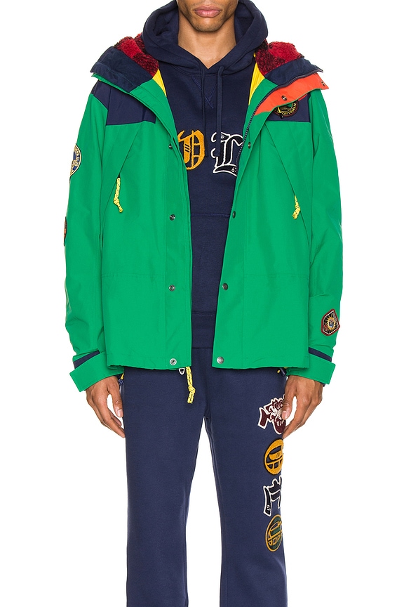 view 1 of 8 Cotton Nylon Blend Anorak in Cruise Navy & Kayak Green