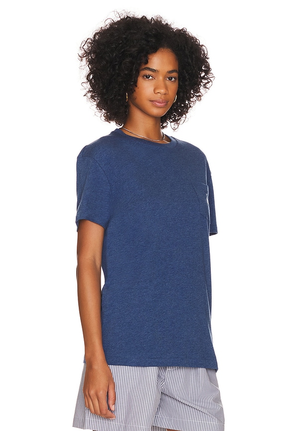 view 2 of 5 Crewneck Pocket T-Shirt in Derby Blue Heather