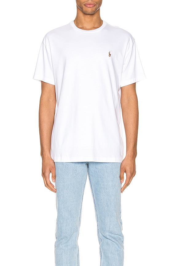 Polo Ralph Lauren Pima Short Sleeve Tee in White | REVOLVE