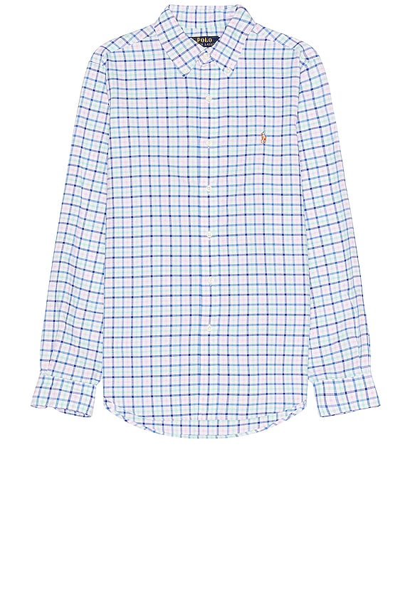 Polo Ralph Lauren Oxford Long Sleeve Shirt in Blue, Green, & New Rose ...