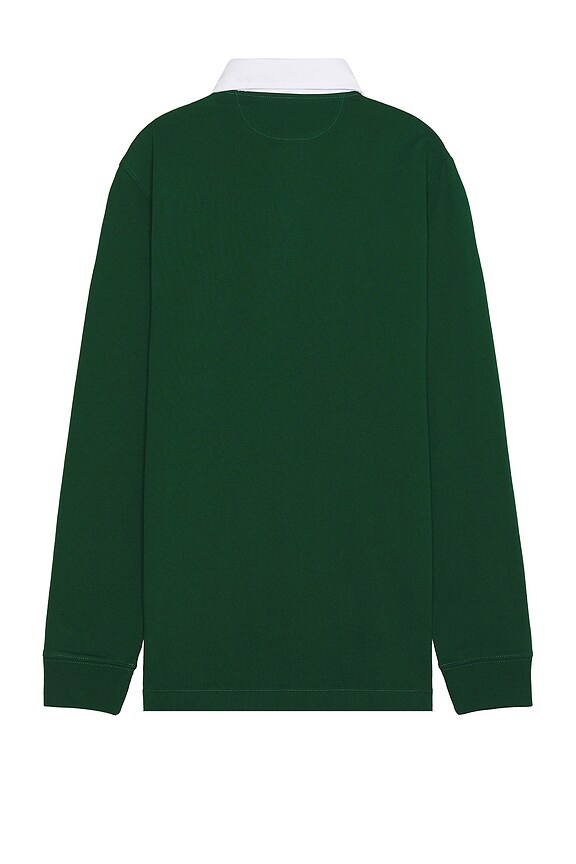 view 2 of 5 Longsleeve Bear Polo in Forest HRTG Green