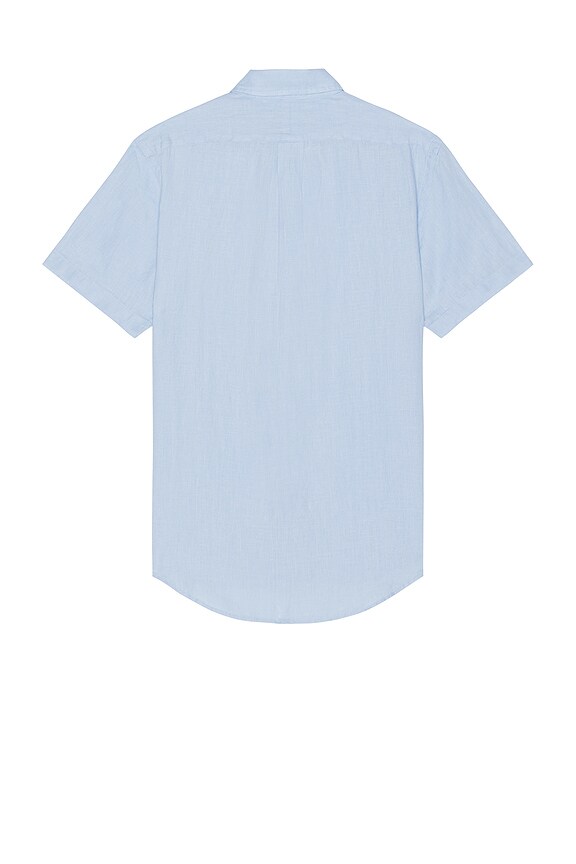 view 2 of 5 Short Sleeve Linen Shirt in Blue Hyacinth