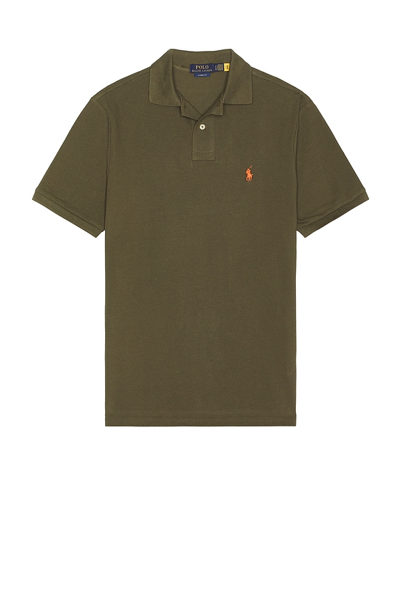 view 1 of 5 Mesh Short Sleeve Polo in Canopy Olive