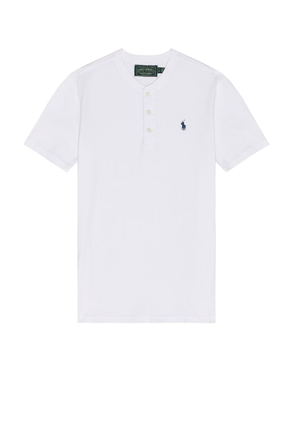 view 1 of 5 Short Sleeve Slub Jersey Henley T-Shirt in White