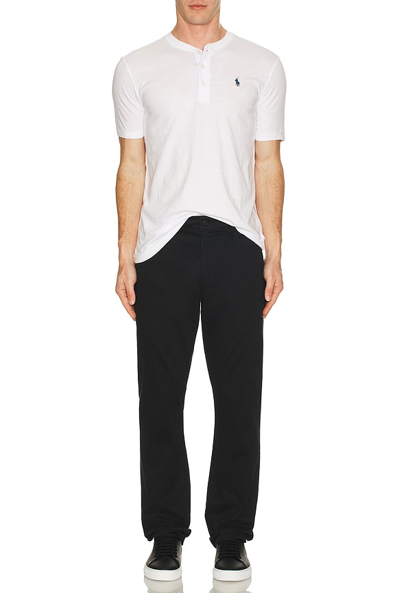 view 5 of 5 Short Sleeve Slub Jersey Henley T-Shirt in White
