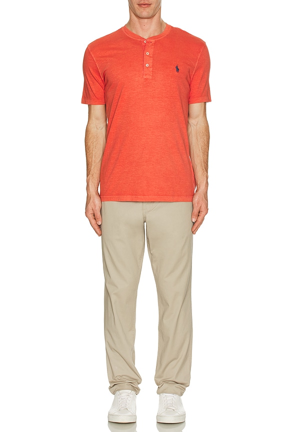 view 5 of 5 Short Sleeve Slub Jersey Henley T-Shirt in Spring Red