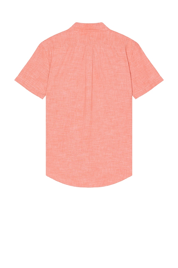 view 2 of 5 Short Sleeve Chambray Sport Shirt in Nautical Red & White