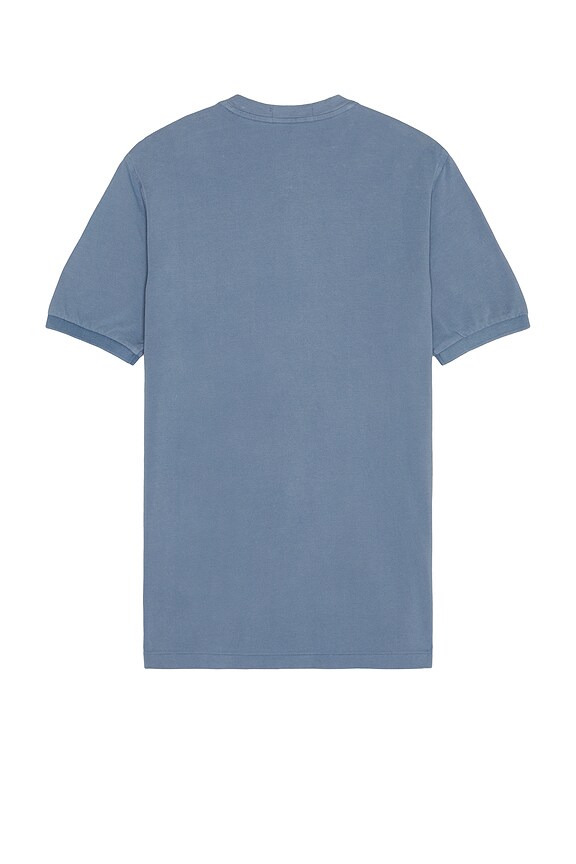 view 2 of 5 Short Sleeve Featherweight Mesh Henley in Capri Blue